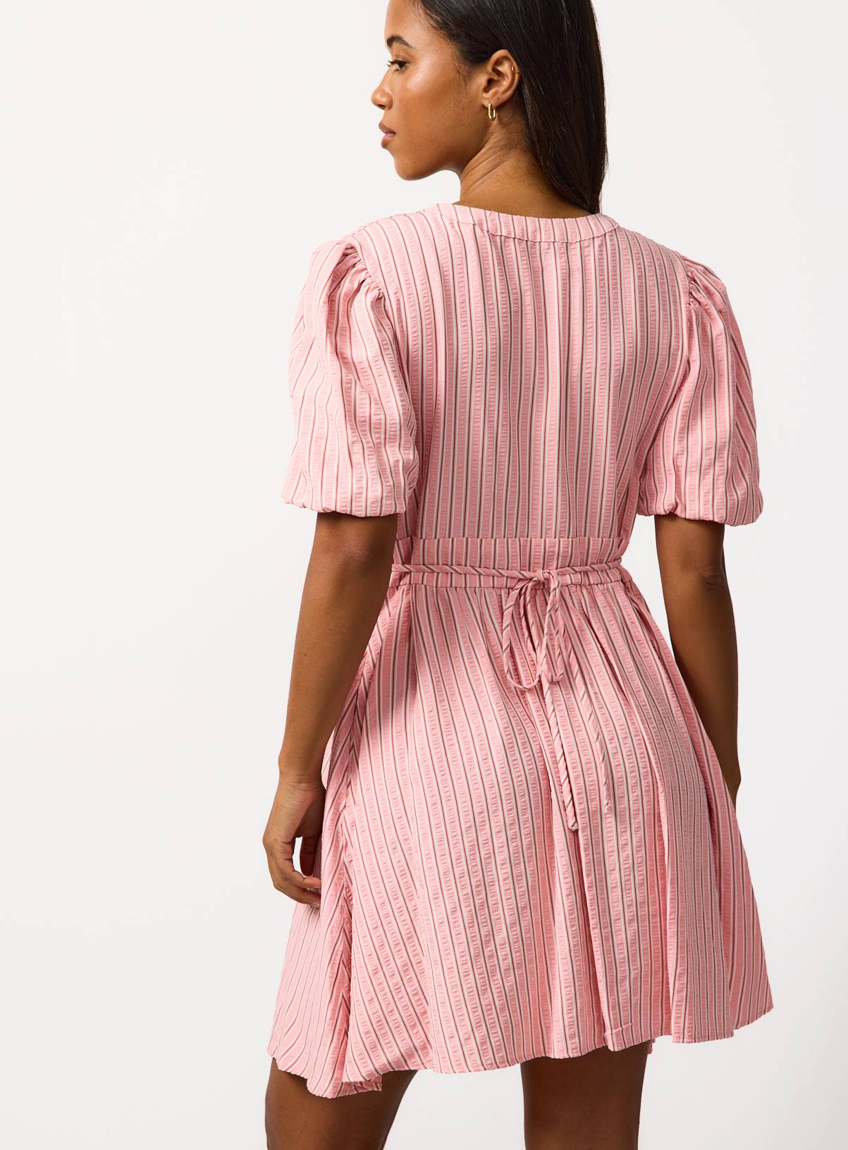 Pink Stripe Mini Tea Dress 10 - Image 3